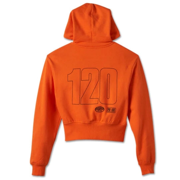Harley Davidson 120th Anniversary Women's 1W Zip Front Hoodie Orange - Picture 2 of 4